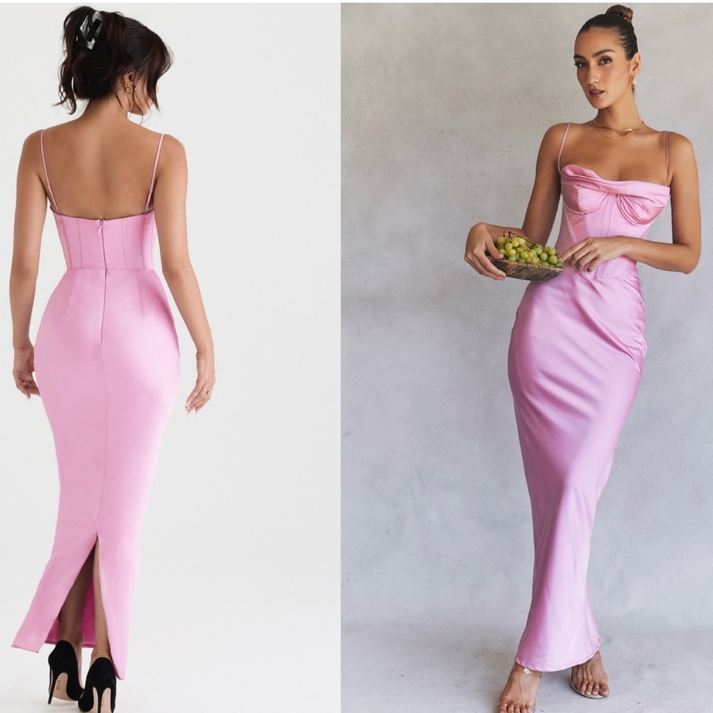 HOUSE OF CB 'Charmaine' Pink Corset Maxi Dress NWOT size XS